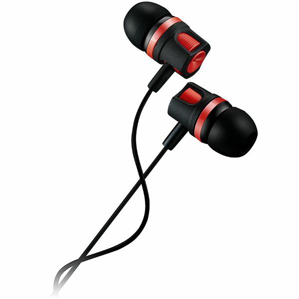 CANYON Stereo earphones with microphone, 1.2M, red