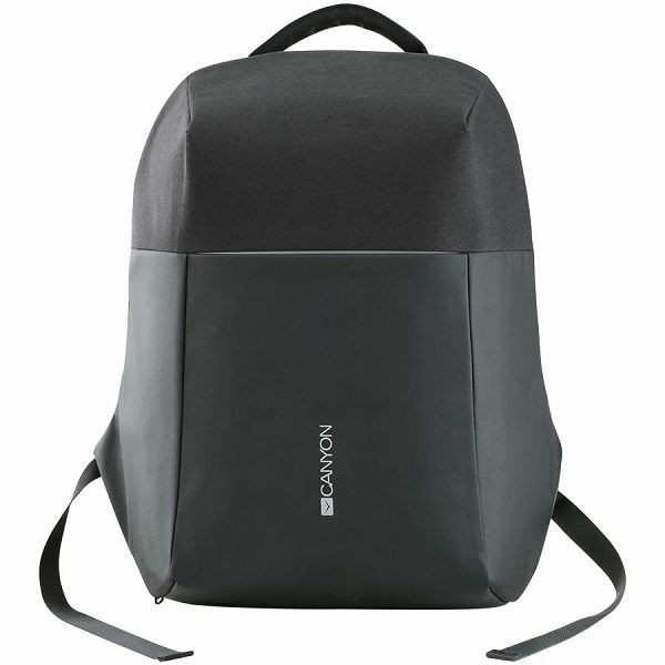 CANYON BP-9 Anti-theft backpack for 15.6 laptop, material 900D glued polyester and 600D polyester, black, USB cable length0.6M, 400x210x480mm, 1kg,capacity 20L