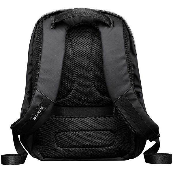 CANYON BP-9 Anti-theft backpack for 15.6 laptop, material 900D glued polyester and 600D polyester, black, USB cable length0.6M, 400x210x480mm, 1kg,capacity 20L