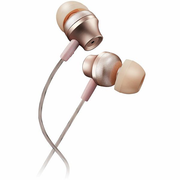 CANYON Stereo earphones with microphone, metallic shell, 1.2M, rose