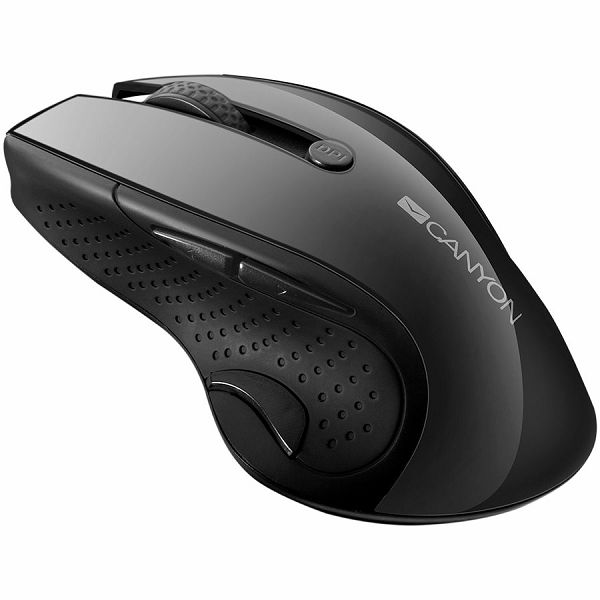 CANYON 2.4Ghz wireless mouse, optical tracking - blue LED, 6 buttons, DPI 1000/1200/1600, Black pearl glossy