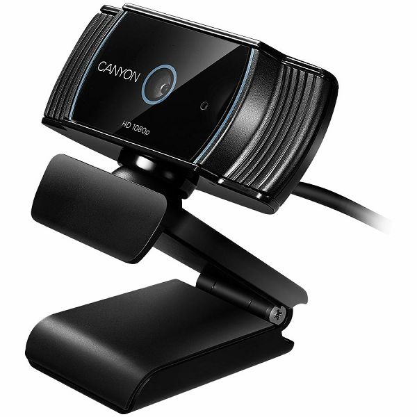 CANYON C5 1080P full HD 2.0Mega auto focus webcam with USB2.0 connector, 360 degree rotary view scope, built in MIC, IC Sunplus2281, Sensor OV2735, viewing angle 65°, cable length 2.0m, Black, 76.3x49