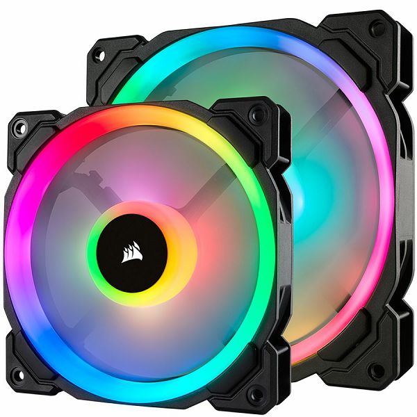 Corsair LL Series, LL140 RGB, 140mm Dual Light Loop RGB LED PWM Fan, Single Pack