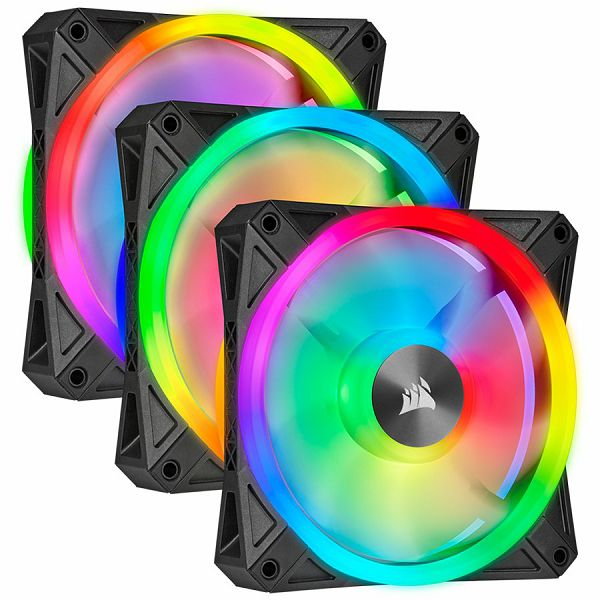 Corsair iCUE QL120 RGB 120mm PWM Triple Fan with Lighting Node CORE