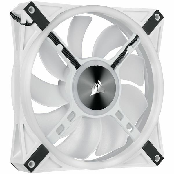 CORSAIR QL Series, WHITE QL140 RGB, 140mm RGB LED Fan, Dual Pack with Lighting Node CORE