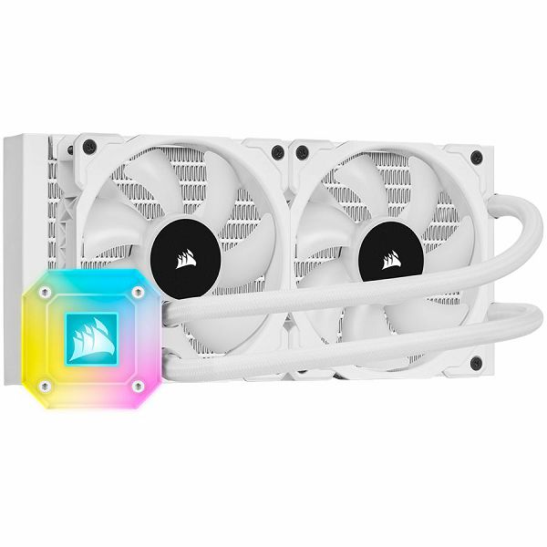 CORSAIR iCUE H100i ELITE CAPELLIX WHITE, 240mm Radiator, Liquid CPU Cooler