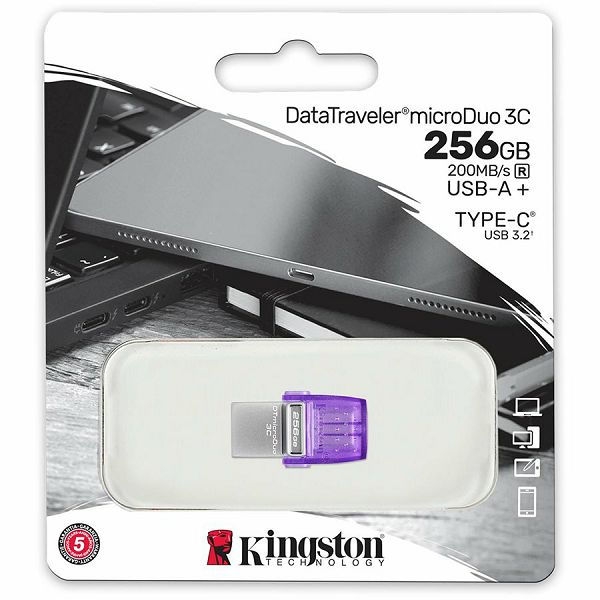 Kingston 256GB DataTraveler microDuo 3C 200MB/s dual USB-A + USB-C EAN: 740617328110