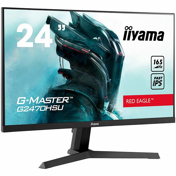 IIYAMA 24" ETE Fast IPS Gaming, G-Master Red Eagle, FreeSync Premium, 1920x1080@165Hz, 250cd/m², 1100:1, HDMI, DisplayPort, 0,8ms (MPRT), Speakers, USB-HUB (2x2.0), Black Tuner