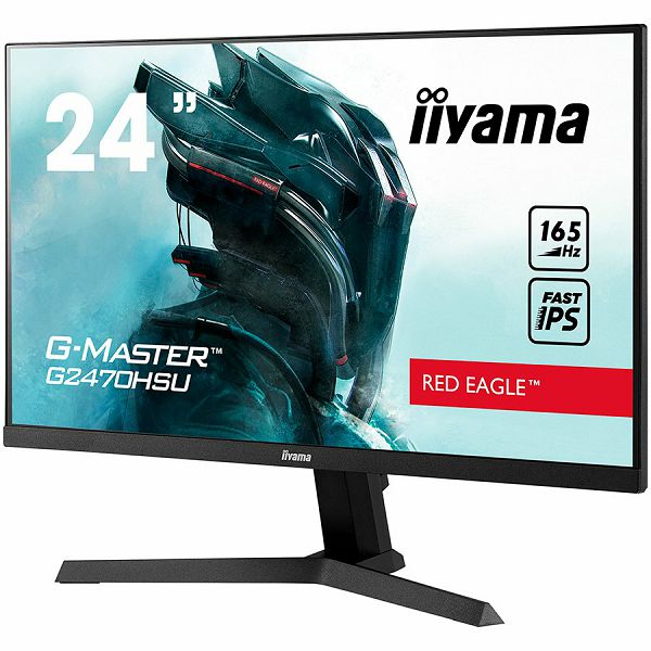 IIYAMA 24" ETE Fast IPS Gaming, G-Master Red Eagle, FreeSync Premium, 1920x1080@165Hz, 250cd/m², 1100:1, HDMI, DisplayPort, 0,8ms (MPRT), Speakers, USB-HUB (2x2.0), Black Tuner