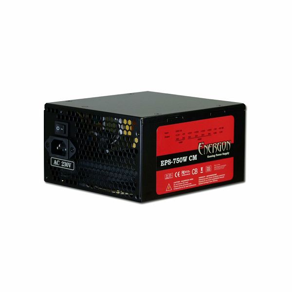 Power Supply INTER-TECH Energon EPS AC 230V, 50/60Hz, DC 3.3/5/±12V, 750W, Retail, Active PFC, Cable Management, Automatic Fan Control, 1x135, Efficiency 80%