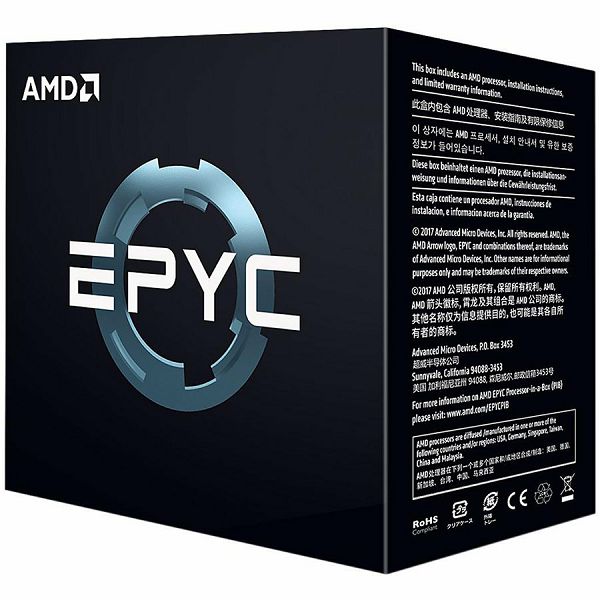 AMD CPU EPYC 7000 Series 24C/48T Model 7401P (2.0/3.0GHz max Boost, 64MB,155/170W,SP3) box