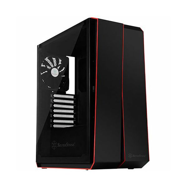 SilverStone REDLINE RL07 Midi Tower ATX Gaming Computer Case, Silent High Airflow Performance,  Full Tempered Glass, black