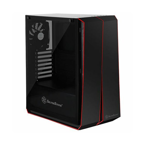 SilverStone REDLINE RL07 Midi Tower ATX Gaming Computer Case, Silent High Airflow Performance,  Full Tempered Glass, black